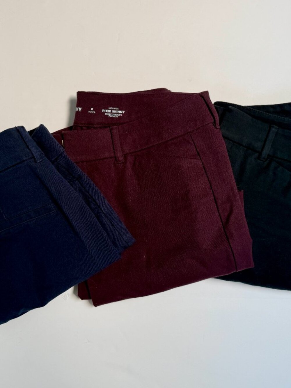 THREE pairs Pixie Pants - Petite 8